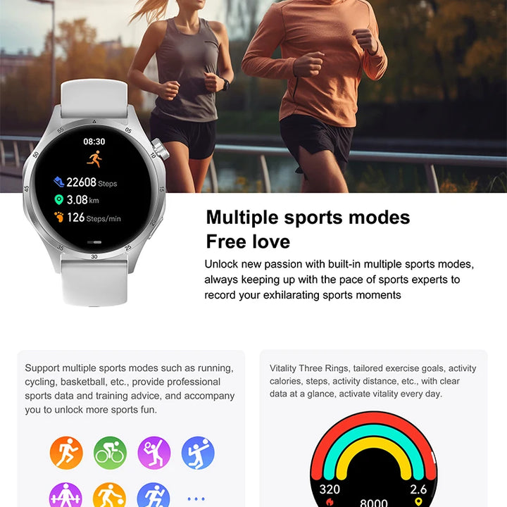 2025 New Mens Smart Watch 360 * 360 Bluetooth Call Smartwatch AMOLED Screen GPS Smart Watches NFC Waterproof Smart Watch for Men