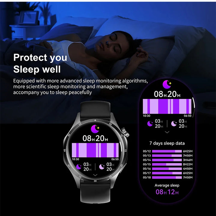 2025 New Mens Smart Watch 360 * 360 Bluetooth Call Smartwatch AMOLED Screen GPS Smart Watches NFC Waterproof Smart Watch for Men