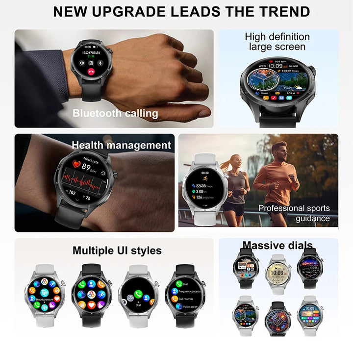 2025 New Mens Smart Watch 360 * 360 Bluetooth Call Smartwatch AMOLED Screen GPS Smart Watches NFC Waterproof Smart Watch for Men