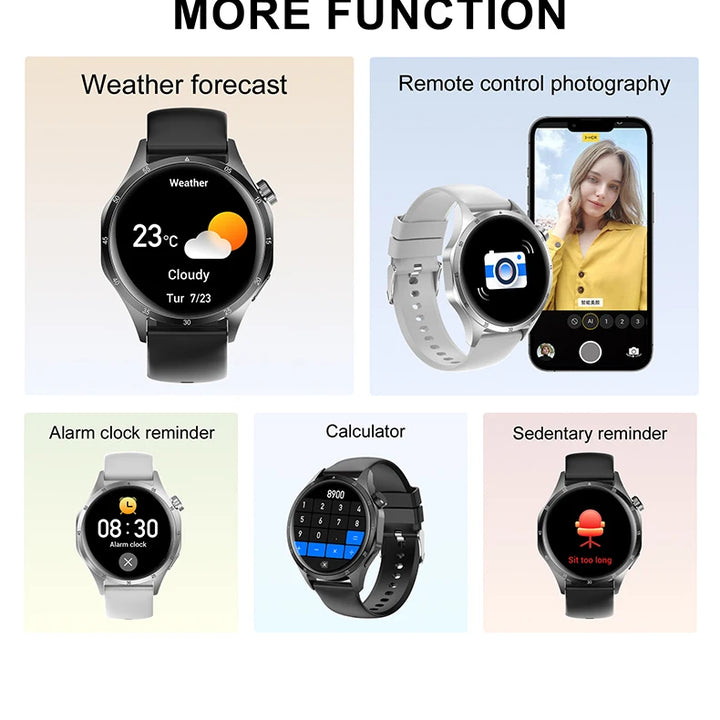 2025 New Mens Smart Watch 360 * 360 Bluetooth Call Smartwatch AMOLED Screen GPS Smart Watches NFC Waterproof Smart Watch for Men