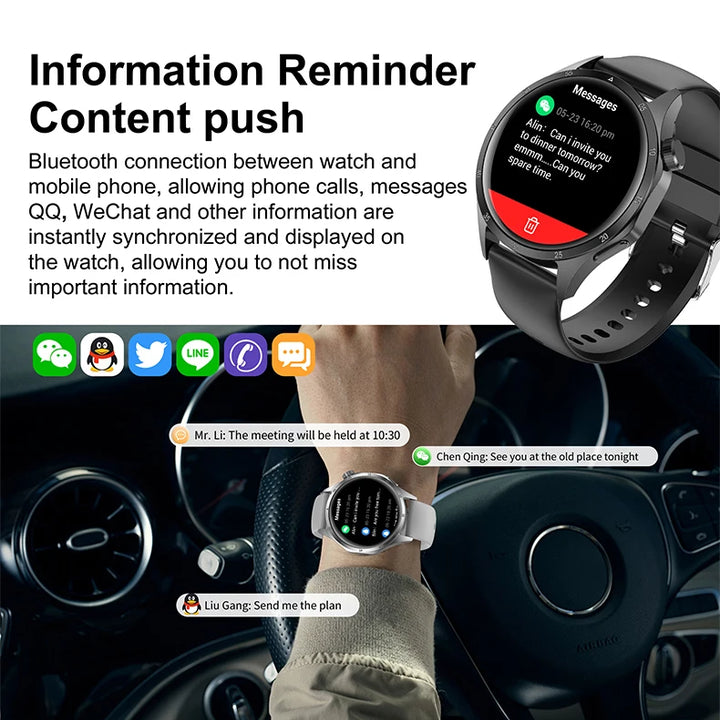 2025 New Mens Smart Watch 360 * 360 Bluetooth Call Smartwatch AMOLED Screen GPS Smart Watches NFC Waterproof Smart Watch for Men